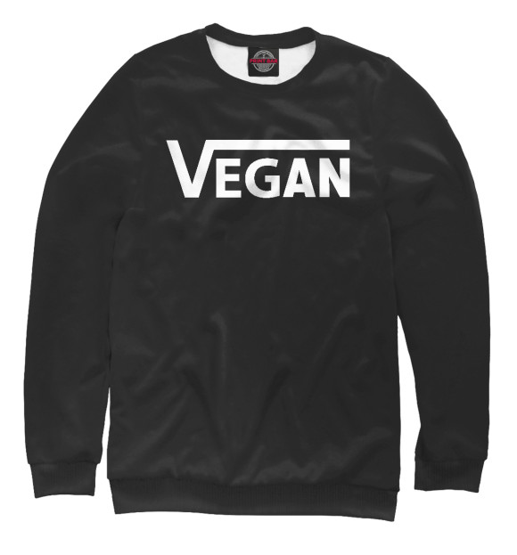 Женский свитшот с изображением Vegan Black цвета Белый