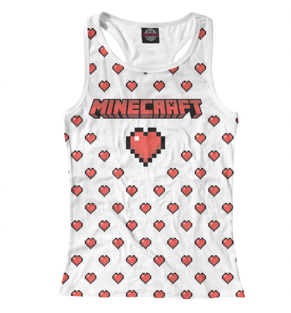 Женская майка-борцовка с изображением Майнкрафт цвета Белый