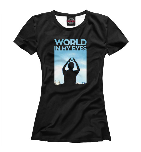 Футболка для девочек с изображением World in My Eyes цвета Белый
