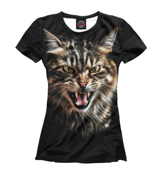 Женская футболка Вредный полосатый кот