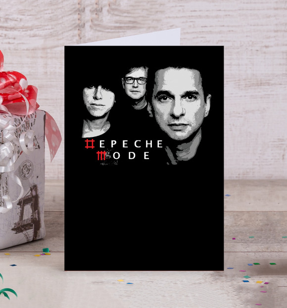 Открытка с изображением Depeche Mode цвета Белый