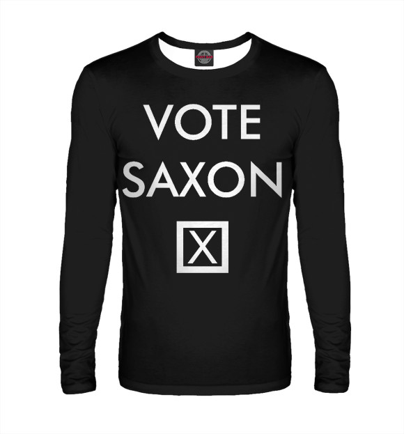 Мужской лонгслив с изображением Vote Saxon цвета Белый