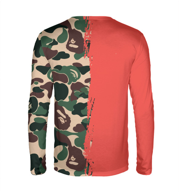 Мужской лонгслив с изображением BAPE цвета Белый