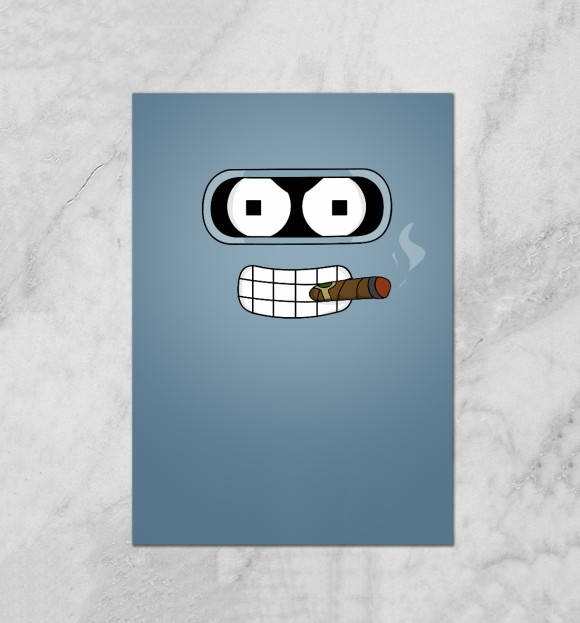 Плакат с изображением Bender цвета Белый