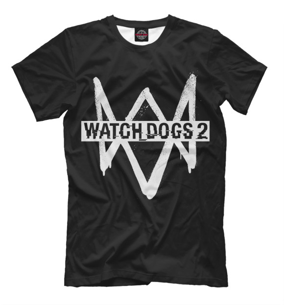 Мужская футболка с изображением Watch Dogs 2 цвета Черный