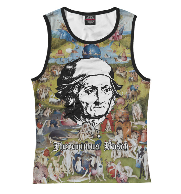 Женская майка с изображением Иероним Босх цвета Белый
