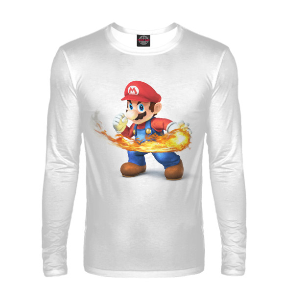 Мужской лонгслив с изображением Super Mario Smash Bros цвета Белый