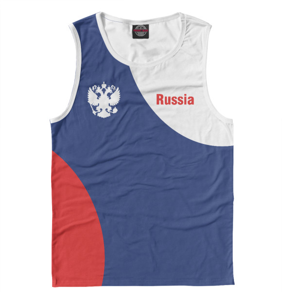 Майка для мальчика с изображением Герб и триколор цвета Белый