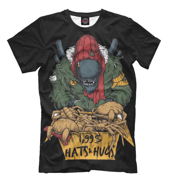 Футболка для мальчиков с изображением Alien цвета Черный