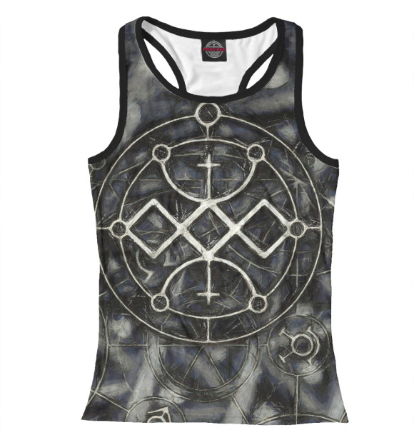 Женская майка-борцовка с изображением Руна —  ключ к Веданию цвета Белый