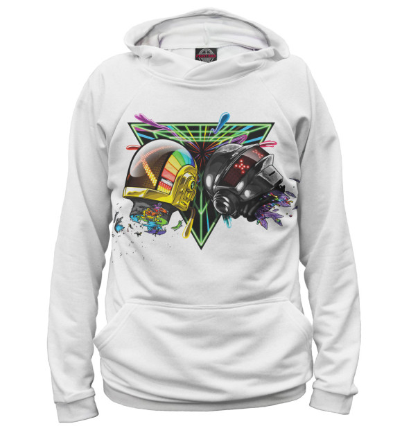 Мужское худи с изображением Daft Punk цвета Белый