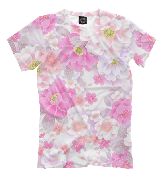 Мужская футболка с изображением Весна цвета Светло-розовый