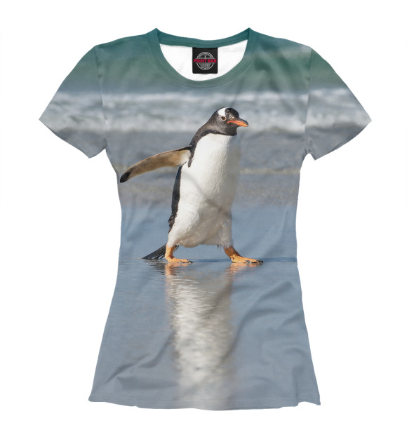 Женская футболка с изображением пингвин цвета Белый