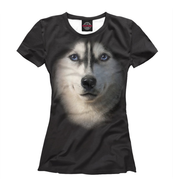 Женская футболка с изображением Собака цвета Белый