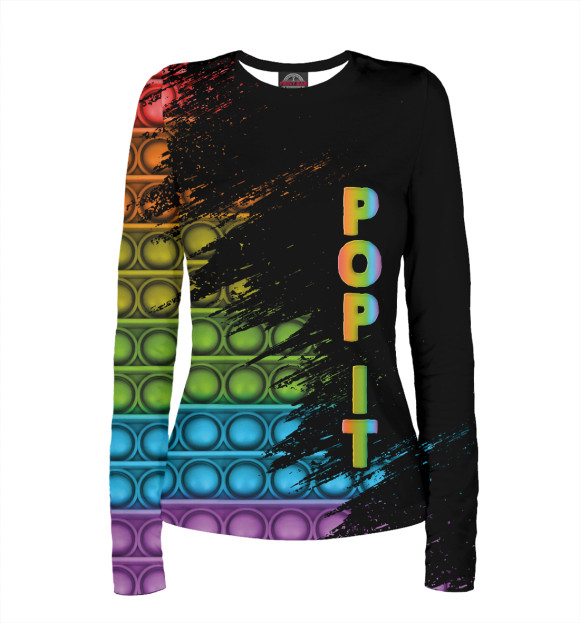 Женский лонгслив с изображением Pop it антистресс цвета Белый