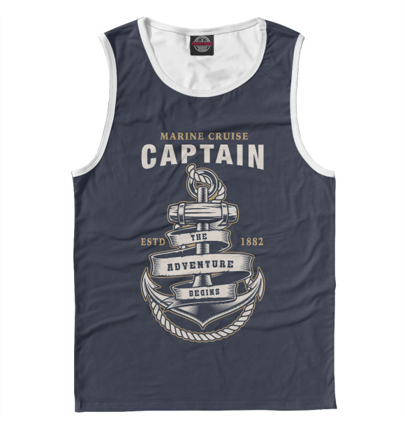 Майка для мальчика с изображением Captain цвета Белый