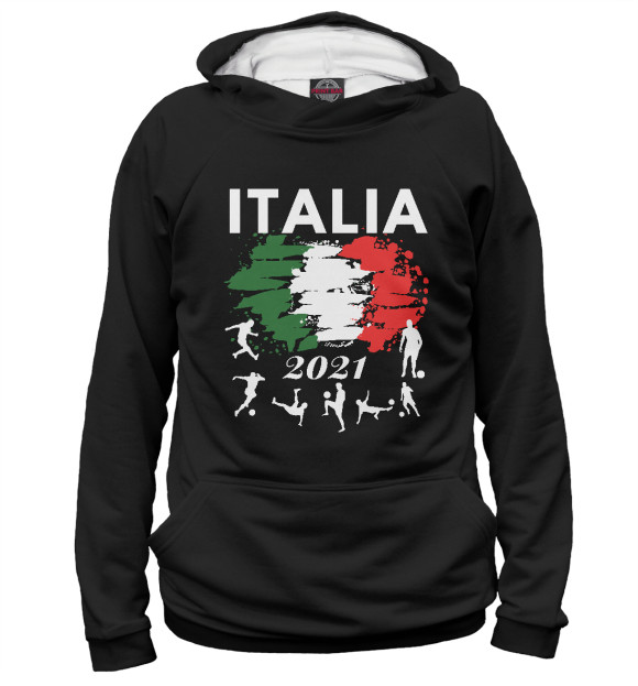 Женское худи с изображением Italia 2021 цвета Белый