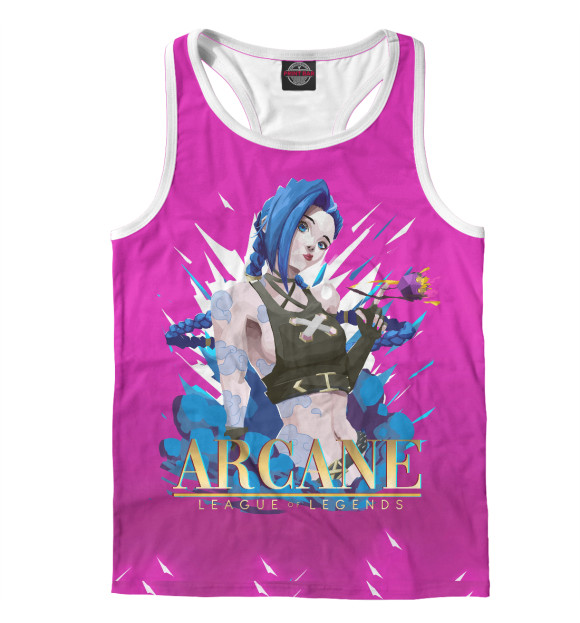 Мужская майка-борцовка с изображением Дерзкая Джинкс цвета Белый