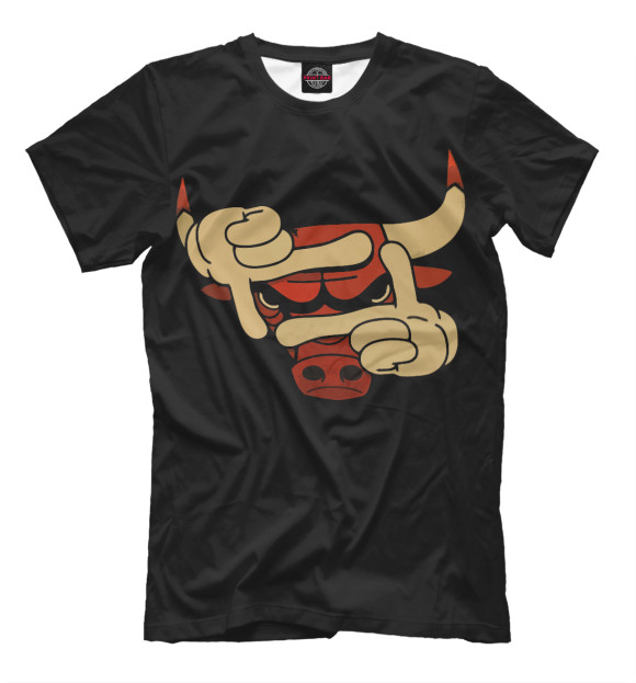 Мужская футболка с изображением Chicago bulls цвета Черный