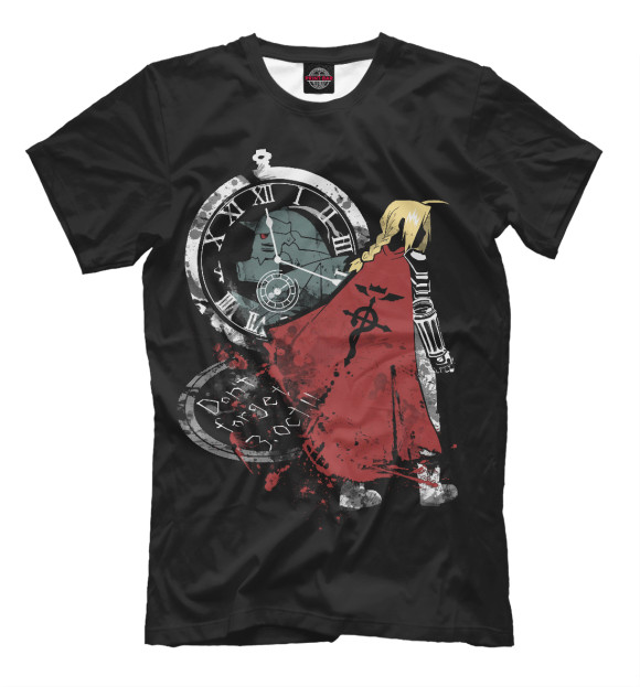 Мужская футболка с изображением Fullmetal alchemist цвета Белый