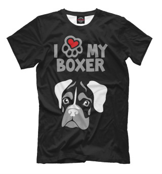 Мужская футболка Я люблю моего боксера