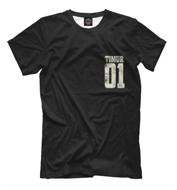 Мужская футболка с изображением Тимур 01 цвета Черный
