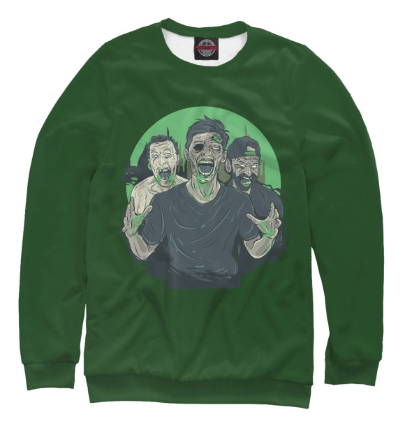 Свитшот для мальчиков с изображением Зомби цвета Белый