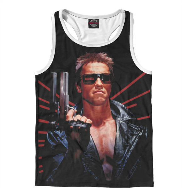 Мужская майка-борцовка с изображением Терминатор цвета Белый