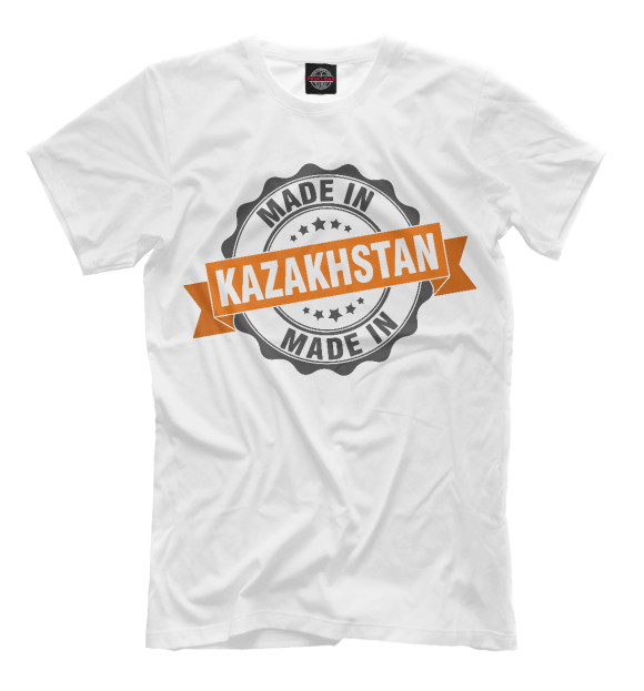 Мужская футболка с изображением Made in Kazakhstan цвета Молочно-белый