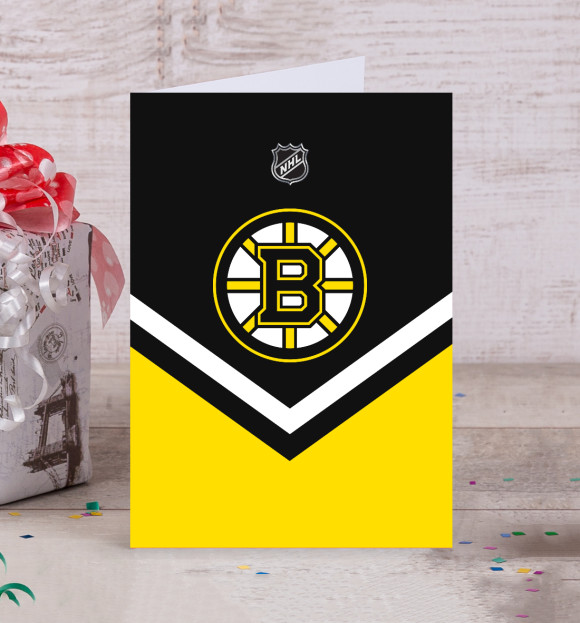 Открытка с изображением Boston Bruins цвета Белый