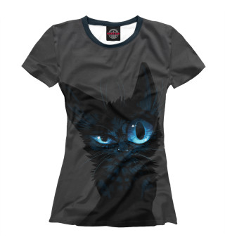 Женская футболка Black kitten