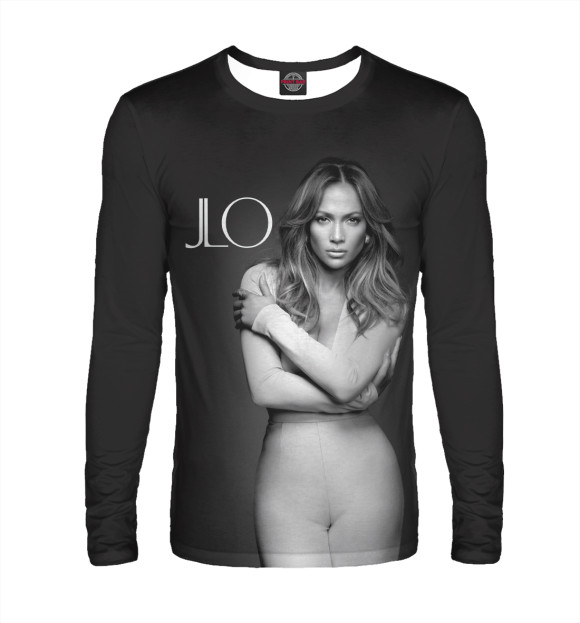 Мужской лонгслив с изображением Jennifer Lopez цвета Белый