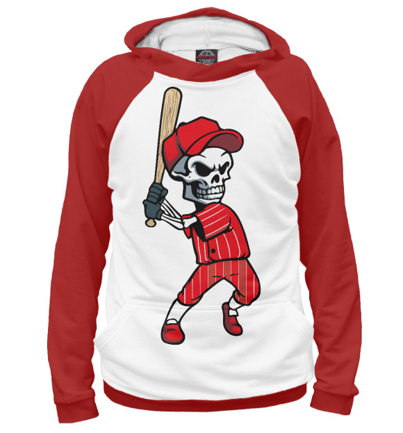 Мужское худи с изображением Baseball цвета Белый