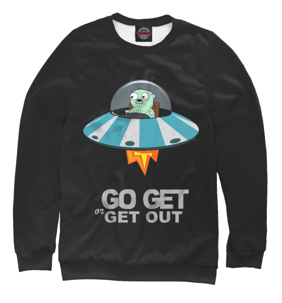 Свитшот для мальчиков с изображением Golang - go get or get out цвета Белый
