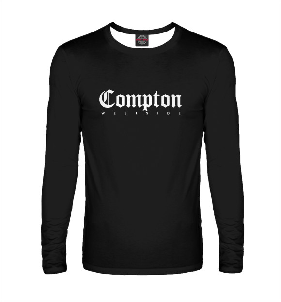 Мужской лонгслив с изображением Compton west side цвета Белый