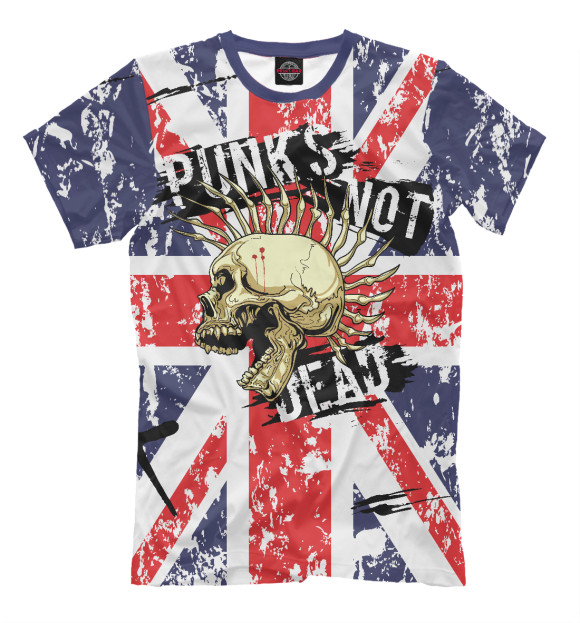 Футболка для мальчиков с изображением Punk not dead цвета Молочно-белый