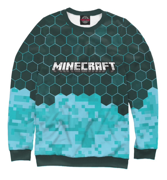 Мужской свитшот с изображением Minecraft / Майнкрафт цвета Белый