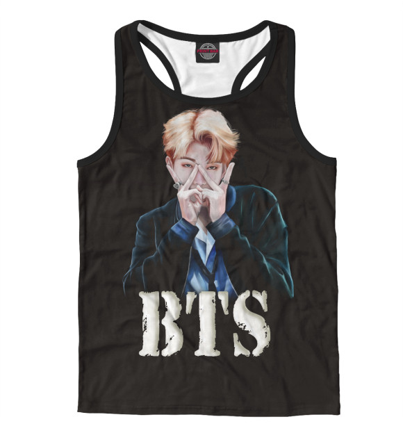 Мужская майка-борцовка с изображением BTS Jin цвета Белый