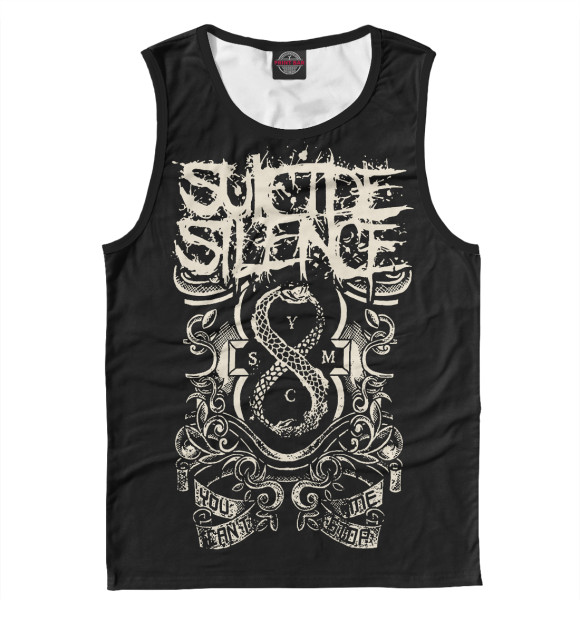 Майка для мальчика с притом Suicide Silence цвета Белый Майка для мальчика с изображением Suicide Silence цвета Белый
