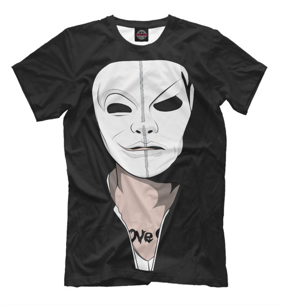 Мужская футболка с изображением Hollywood Undead Da Kurlzz SS art3 цвета Черный