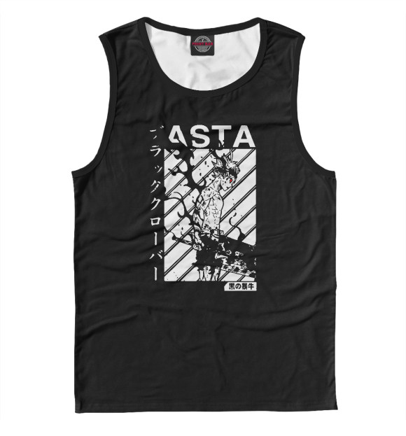 Мужская майка с изображением Чёрный клевер цвета Белый