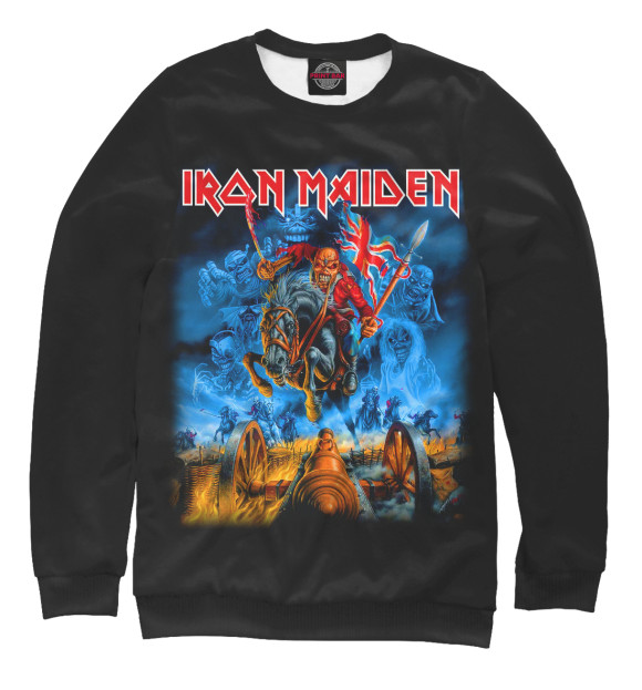 Мужской свитшот с изображением Iron Maiden цвета Белый