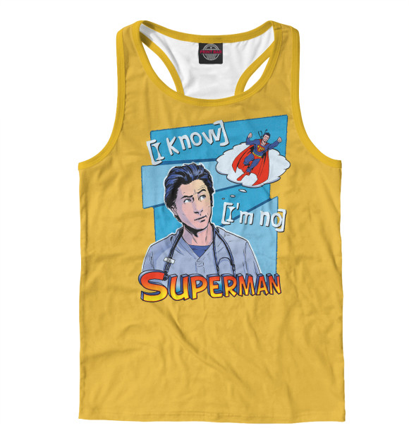 Мужская майка-борцовка с притом Scrubs цвета Белый Мужская майка-борцовка с изображением Scrubs цвета Белый