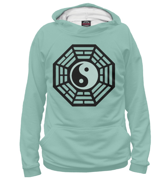 Женское худи с изображением Lost - Dharma Initiative (Blue) цвета Белый