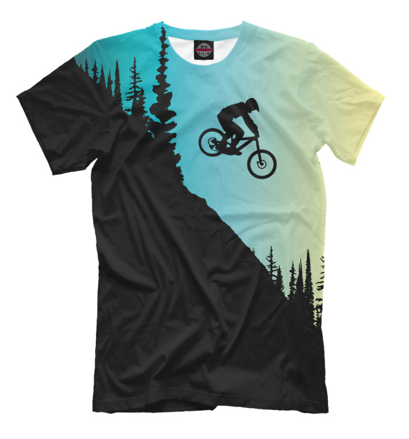 Мужская футболка с изображением Downhill II цвета Р‘РµР»С‹Р№