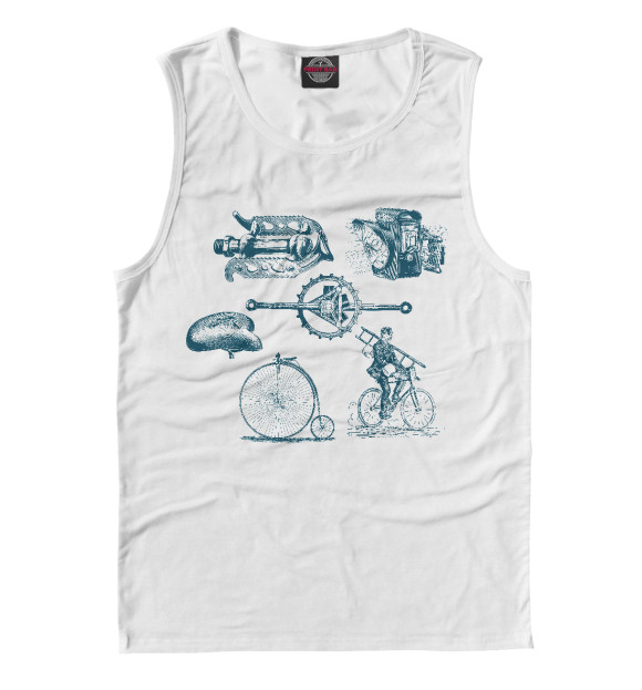 Майка для мальчика с изображением Retro Bike цвета Белый