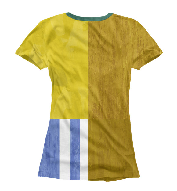 Футболка для девочек с изображением Атлет Малевича желтый цвета Белый