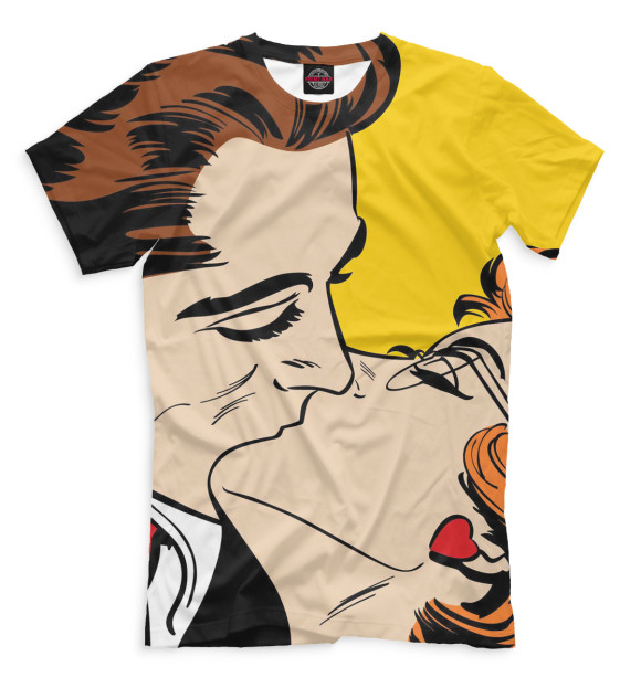 Мужская футболка с притом Поп-арт цвета Бежевый Мужская футболка с изображением Поп-арт цвета Бежевый