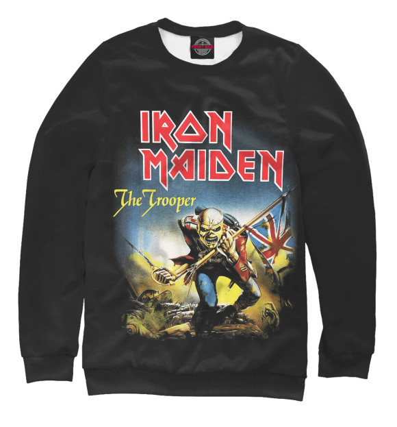 Мужской свитшот с изображением Iron Maiden цвета Белый