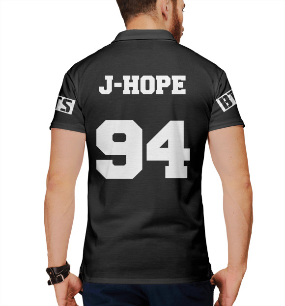 Мужское поло с притом J-Hope 94 цвета Белый Мужское поло с изображением J-Hope 94 цвета Белый